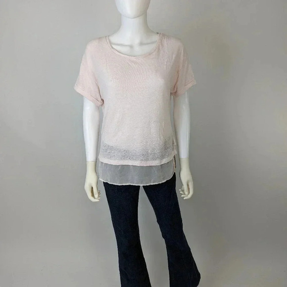 Banana Republic Pale Pink Linen Blouse M - Picture 4 of 6